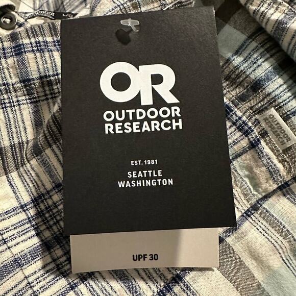 NWT Outdoor Research Weisse Plaid Shirt Calcite Mens Large - Picture 7 of 9